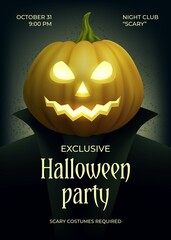 realistic halloween party poster design vector illustration