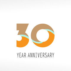 Wall Mural - 30 Year Anniversary Elegant Vector Template Design Illustration