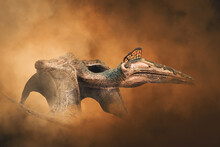  Quetzalcoatlus ,dinosaur On Smoke Background