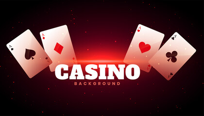 Wall Mural - casino background with ace cards design