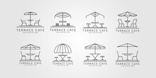 Terrace Icon Line Art Logo Vector Minimalist Illustration Design