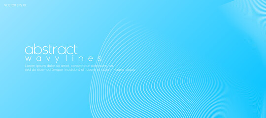 Wall Mural - Abstract minimal blue background with lines for business banner design template. Vector