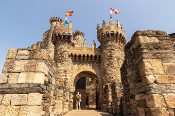 Wall Mural - Ponferrada, Spain. The entrance to the Castillo de los Templarios (Castle of the Knights Templar), a 12th Century medieval fortress in the Way of St James