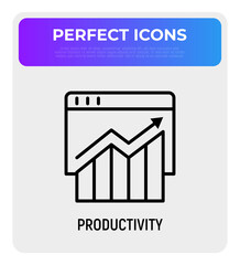 Wall Mural - browser productivity thin line icon. traffic progress. modern vector illustration.