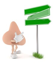 Wall Mural - Nose character with blank signpost