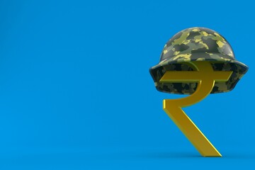 Canvas Print - Rupee currency symbol with military helmet