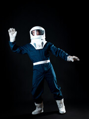 Wall Mural - The astronaut is floating in weightlessness. The hero