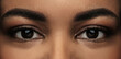 Black woman face with a beautiful brown eyes