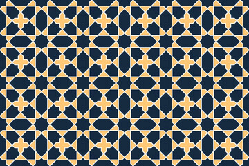 Wall Mural - Geometric Islamic Seamless Pattern for decoration greeting card or interior. Vector Illustration.