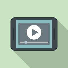 Sticker - Video stream icon flat vector. Online live