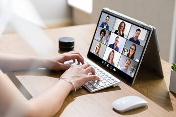 Wall Mural - Online Video Conference Webinar Call