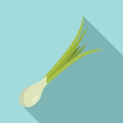 Wall Mural - Chive basil icon flat vector. Fresh onion