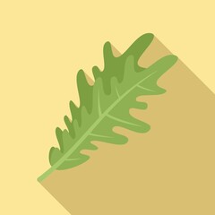 Poster - Rucola herb icon flat vector. Arugula salad