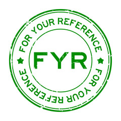 Canvas Print - Grunge green FYR For Your Reference word round rubber seal stamp on white background