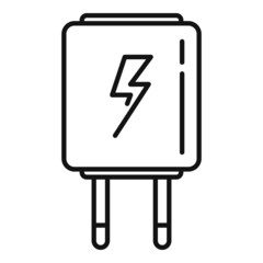 Sticker - Electric charger icon outline vector. Phone charge