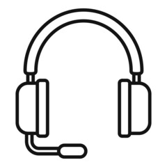 Sticker - Phone headset icon outline vector. Customer headphone