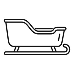 Wall Mural - Christmas sleigh icon outline vector. Santa sledge