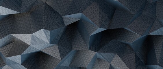 3D Illustration Geometric, Polygon, Line,Triangle pattern shape with molecule structure. Polygonal with blue background