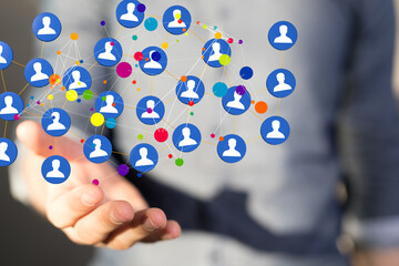conference digital network and data concept