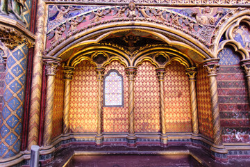 Interior of the Sainte Chapelle, Ile de la Cite in Paris, France, Europe