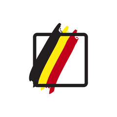 Made in belgium product label emblem logo design