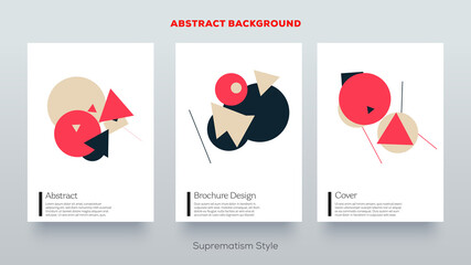 Wall Mural - suprematism design set. flat style illustration. creative retro abstract geometric template for bran