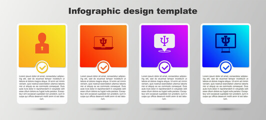 Canvas Print - Set Solution to the problem, Psychologist online, Psychology, Psi and . Business infographic template. Vector