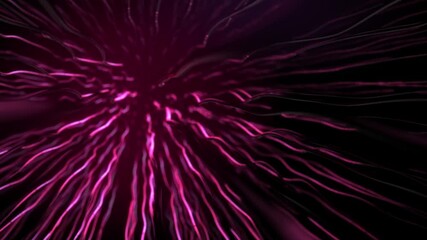 Wall Mural - Abstract background 3D animation shiny fiber futuristic connection structure transform in space. Great for technological, scientific, sci-fi, etc.