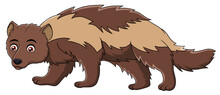 Cute Wolverine Animal Cartoon Vector Illustration