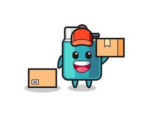 Sticker - Mascot Illustration of lighter as a courier