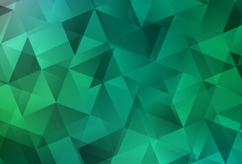 Light Green vector polygonal pattern.