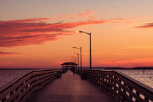 The Pier, Orange Skylit Morning