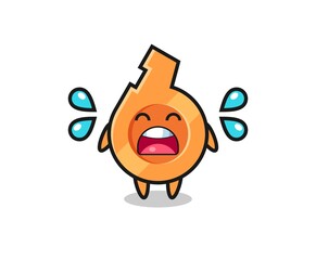 Sticker - whistle cartoon illustration with crying gesture