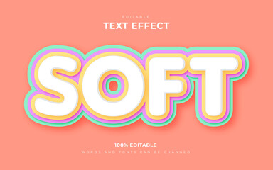 Soft text effect style editable effect