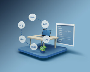 3D rendering Web post-development software Website programming and coding