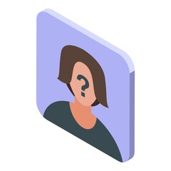 Poster - Anonymous avatar icon isometric vector. Person mystery. User face