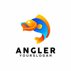 colorful fish logo design template