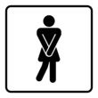 nmss71 NewModernSanitarySign nmss - german: WC Toilette Frau Symbol / Harnwegsinfektion - english: wc toilet pictogram - senior woman with hands between legs wants to go to the toilet . xxl g10729