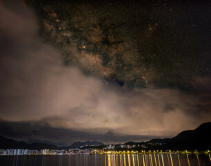 Poster - Milky Way over city - Hong Kong