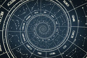 Leinwandbilder - Droste effect background. Abstract design for concepts related to astrology and fantasy.