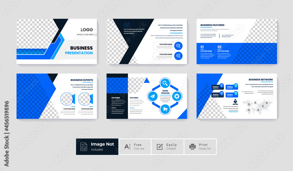 Modern creative business presentation slide template design bundle set ...