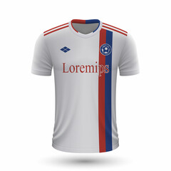 Realistic soccer shirt Lyon 2022, jersey template for football kit.