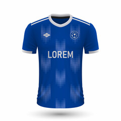 Realistic soccer shirt Strasbourg 2022, jersey template for football kit.