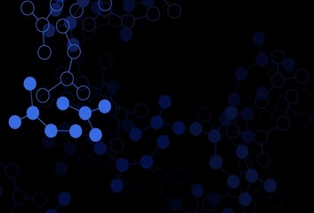 Wall Mural - dark blue vector background with forms of artificial intelligence.