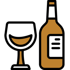 Sticker - wine one color icon