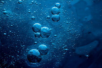 Blue water texture as aquatic background, nature and science concept, skincare cosmetics and hygiene macro closeup.