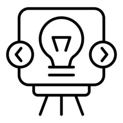 Wall Mural - Bulb idea banner icon outline vector. Light design. Mark element