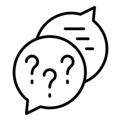 Wall Mural - Question chat icon outline vector. Mark think. Bubble speech