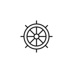 Poster - profession of a sailor concept. line icon of ship's rudder
