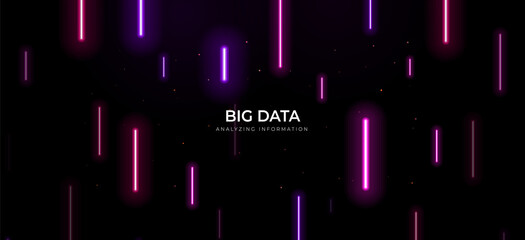 Wall Mural - big data of future technologies, digital line effect background